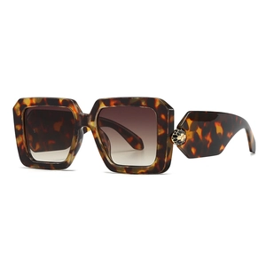 Baroque square sunglasses with dark tortoiseshell frames and brown gradient lenses