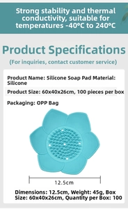 Detail view of sky blue lotus silicone soap dish with drainage points and 12.5cm diameter