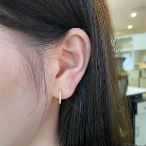 Elegant gold S925 silver hoop earrings with shimmering cubic zirconia micro-inlay