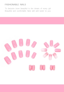 Set de faux ongles roses avec dégradé pailleté et finition carrée brillante moyenne