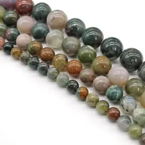 Polished natural Indian agate round beads in various sizes for DIY jewelry making
