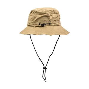Khaki wide-brim quick-dry sun hat with adjustable drawstring for outdoor camping