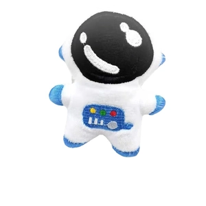 Cute plush astronaut cartoon brooch with blue accents for clothing and bags decoration