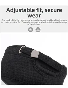Detail of adjustable metal buckle on winter wool cap for customizable head size fit