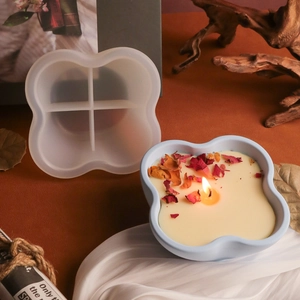 Stampo In Silicone A Forma Di Petalo Per Fai Da Te Barattolo Di Candela Vaso In Gesso Per Piante Grasse Strumento Ciotola