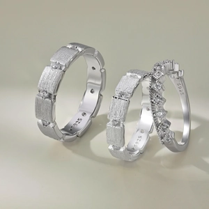 925 Sterling Silver Ring Cubic Zirconia Crown Geometric Minimalist Fashion Jewelry For Couples Men Women