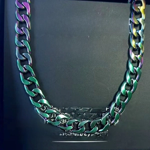 Detail of rainbow Cuban link necklace on To My Better Half sentimental message card