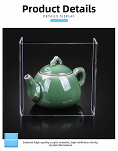 Macro shot of high-quality U-shaped transparent acrylic shelf with crystal clear finish