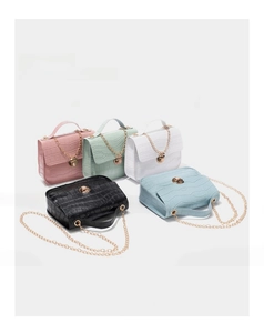 Multiple colors of crocodile pattern small crossbody bags with gold chain and metal lock