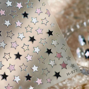Holographic Glitter Star Nail Stickers Ultra Thin Adhesive Starry Pattern Nail Art Decals For Women DIY Manicure