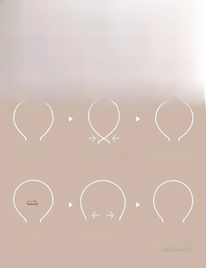Guide for adjusting elasticity of black bow pearl headband made of durable resin alloy