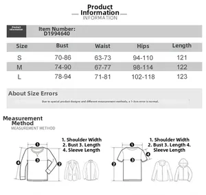 Detailed size guide table for strapless slim fit evening dress including S M and L sizes