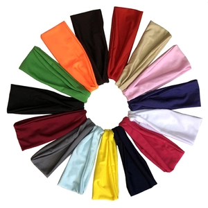 Elastic sweatbands in 15 solid colors for running and fitness on white background