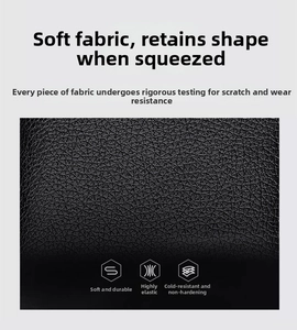 Close-up of durable black litchi grain PU leather showing scratch-resistant texture