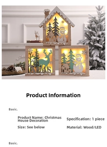 Detail of wooden LED Christmas reindeer ornaments with XMAS cutout and warm lights