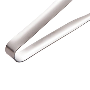 Versatile stainless steel food tongs for BBQ and steak featuring a durable curved design