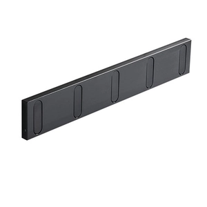 Matte black foldable wall rack with 5 retractable hooks for entrance and bathroom use