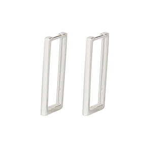 Minimalist S925 sterling silver geometric rectangular drop earrings for women