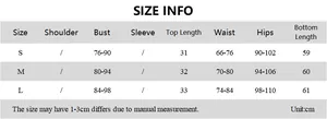 Guide des tailles détaillé pour ensemble femme imprimé léopard et jupe à sequins