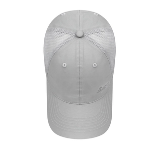 Grey breathable mesh sports cap with Sport embroidery and quick-dry fabric for outdoor cycling