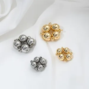 Polished stainless steel magnetic jewelry clasps in gold and silver for DIY bracelets