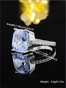 Exaggerated engagement ring details with dimensions 1.08cm width and 5.0g weight