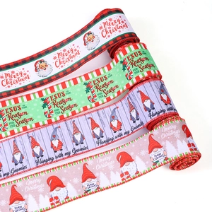 Rubans de Noël avec motifs Père Noël et nains pour décoration festive de sapin DIY