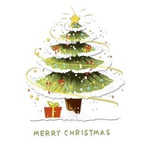 Sticker fenêtre de sapin de Noël avec boîte cadeau rouge et texte de Noël