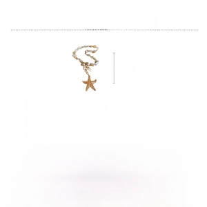 Product specifications of starfish shell necklace with alloy and imitation pearls