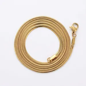 Flat Snake Bone Chain Necklace Stainless Steel Hip Hop Style Minimalist Jewelry For Women Men Durable Metal Choker