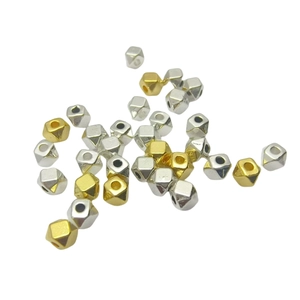 Golden and silver Tibetan silver geometric diamond spacers for DIY handmade jewelry crafts