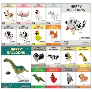Walking Animal Foil Balloons Inflatable Pet Shape For Kids Birthday Party Decorations Cartoon Character