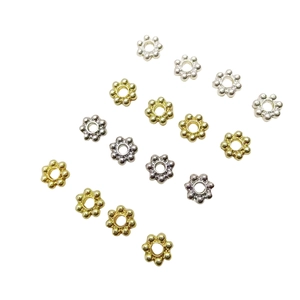 18k gold plated snowflake spacers in gold and silver for DIY jewelry making