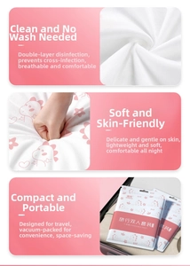 Detailed view of vacuum-packed disposable bedding set with cute dinosaur print