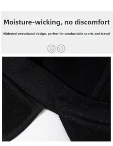 Close-up of the widened sweatband with breathable moisture-wicking fabric on baseball cap