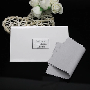 S925 Silver polishing cloth set with grey cleaning cloth and white envelope packaging