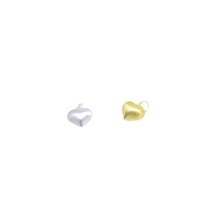 DIY S925 sterling silver brushed heart pendants in gold and silver finish with rings