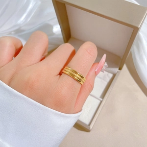 Minimalist Geometric Rings Titanium Steel Polished Matte Texture Jewelry For Men Women Daily Wear