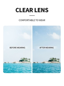 Détail montrant des verres haute définition avec une comparaison visuelle de la clarté