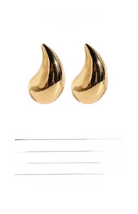 Detail of mirror water drop earrings showing dimensions 4.3x2.3cm and 12.19g weight