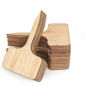 Wooden Plant Markers Bamboo Garden Labels For Succulents Potted Plants T-Shape Star Heart Butterfly House Natural Wood Tags