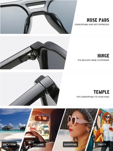 Close-up of aviator sunglasses showing comfortable nose pads, hinges, and ergonomic temples