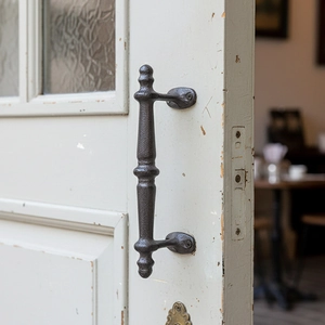 Vintage Cast Iron Door Handle Rustic Industrial Matte Black Cabinet Wardrobe Wooden Gate Pull Hardware Decor