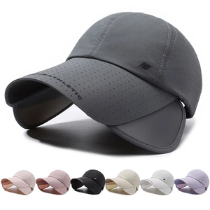 Retractable Brim Sunshade Baseball Cap Breathable Quick Dry Polyester Outdoor Sports Fishing Hat For Women And Men