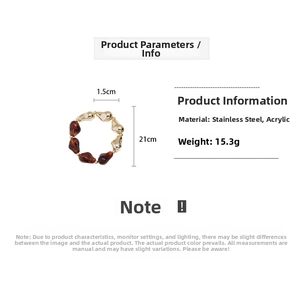 Détails de taille du bracelet ethnique avec perles en acrylique et acier doré