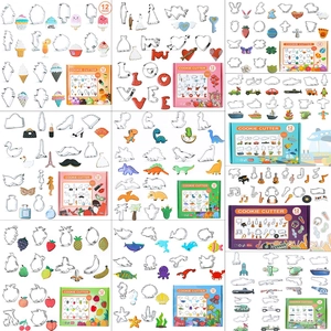 Cookie Cutters Stainless Steel Multiple Shapes Animal Fruit Vehicle Music For DIY Holiday Festive Baking Decoration