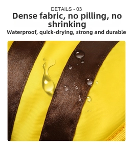 Vue détaillée du tissu imperméable à séchage rapide pour gilet de sauvetage chien