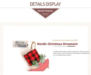 Detail of Christmas plaid ornament featuring red berries and LED battery box components