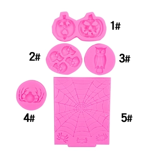 Halloween Silicone Molds Pumpkin Spider Skull Owl Shapes Baking Fondant Chocolate DIY Craft Cake Decorating Tools Gothic