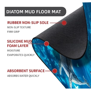 Detail view showing three-layer structure of the non-slip ocean whale bath mat